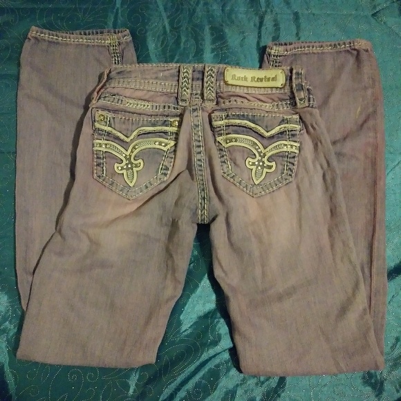 purple rock revival jeans